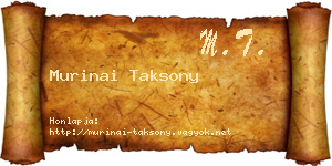 Murinai Taksony névjegykártya